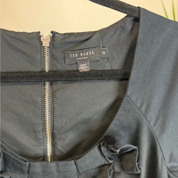 Ted Baker Black Ruffle Mini Dress - Picture 2 of 3